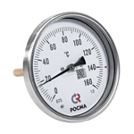 Термометр биметаллический (осевой) БТ-51.х11-100/  100мм, d=100 мм, с гильзой 100мм, (0..+160)С, G1/2, кл 1,5